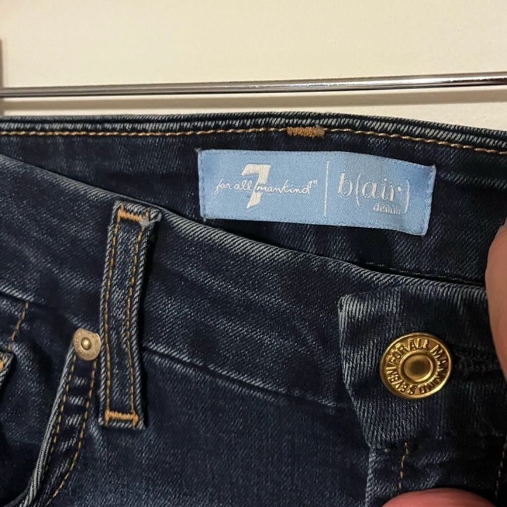 7 For All Mankind Women’s Jeans S(27) b(air) Denim Ankle Skinny Dark Wash - Picture 5 of 9